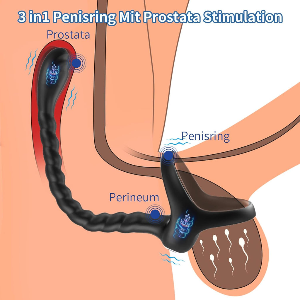 Prostata Stimulation Männer mit Penisring Vibratoren - Cockringe Analvibratoren für Mann mit Fernbedienung, 10 Vibrationsmodi Anal Vibratorstarb Vibration, Sex Spielzeug für Die Männer Paare Extrem