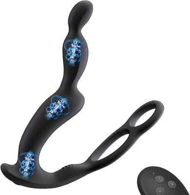 3 Motoren Analvibratoren für Mann Prostata Stimulation mit Penisring Anal Plug Sexspielzeug Vibrator Dildo Vibratoren Silikon Sex Toy Sex Spielzeug für die Männer Frau