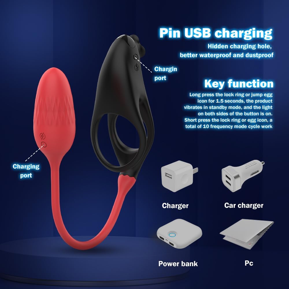 Penisring Vibrator Sex Spielzeug 2 in 1 Abnehmbar G-Punkt Penisringe Vibrator mit 10 * 10 Vibrationsmodi Prostata Stimulation Analvibratoren Penis Ring Erotik Sextoysets für Paare extrem sex