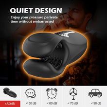 Laden Sie das Bild in den Galerie-Viewer, Zusammendrückbarer männlicher Masturbator-Penis-Vibrator-Trainer mit 10 Vibrationen 10 Beißmodi Silikon-Penismassagegerät Stroker, männlicher Vibrator verlängert die Ausdauer Sex Spielzeug