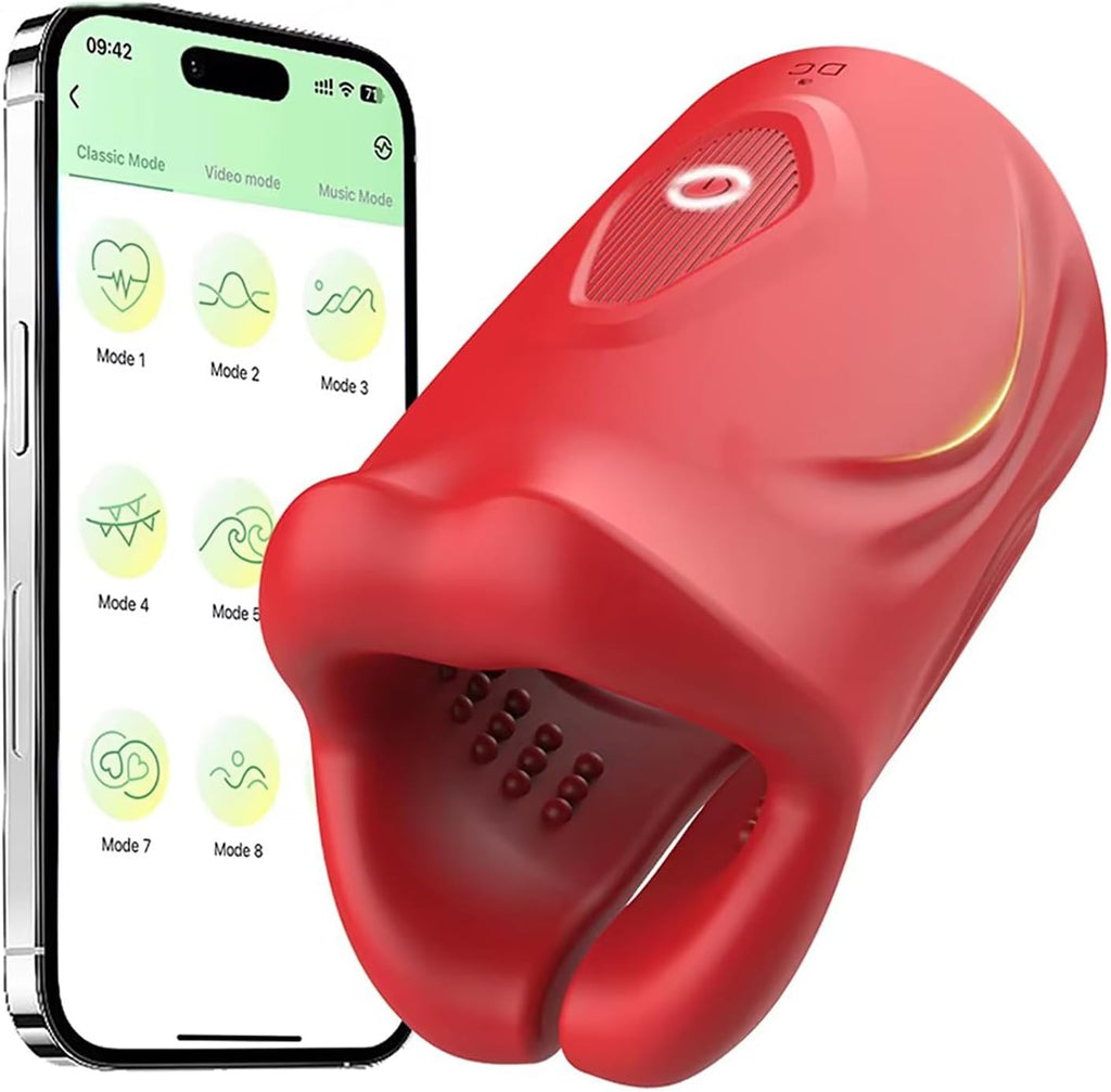 Penistrainer APP Steuerung Elektrischer Masturbator Eichel Stimulator für Männer mit 9 Vibrationsmodi Masturbatoren Oralsex Penis Vibrator Masturbieren Sex Spielzeug für die Männer Solo