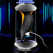 Laden Sie das Bild in den Galerie-Viewer, Elektrische Penis Trainer mit 5 Elektroschock-Modi und 10 Vibrationen Silikon Vibrator Masturbator Penis Stimulator Masturbieren Eichelstimulator Penistrainer Sex Spielzeug für Männer Paare