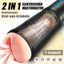 Laden Sie das Bild in den Galerie-Viewer, Elektrischer Masturbator mit 5 Saugmodi 10 Vibrationsmodi Sex Spielzeug für die Männer solo Masturbieren für Männer blowjob Männer Taschenmuschi 20cm lang realistische masturbatoren Vagina Pussy