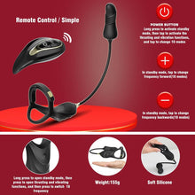 Laden Sie das Bild in den Galerie-Viewer, Männlicher Prostata Stimulator Massagegeräte mit Penisring Fernbedienung Teleskop Vibrator SM Analvibratoren Butt Plug mit 10 Vibrationsmodi+Schubmodi Analplug Dildo Sex Spielzeug für Männer