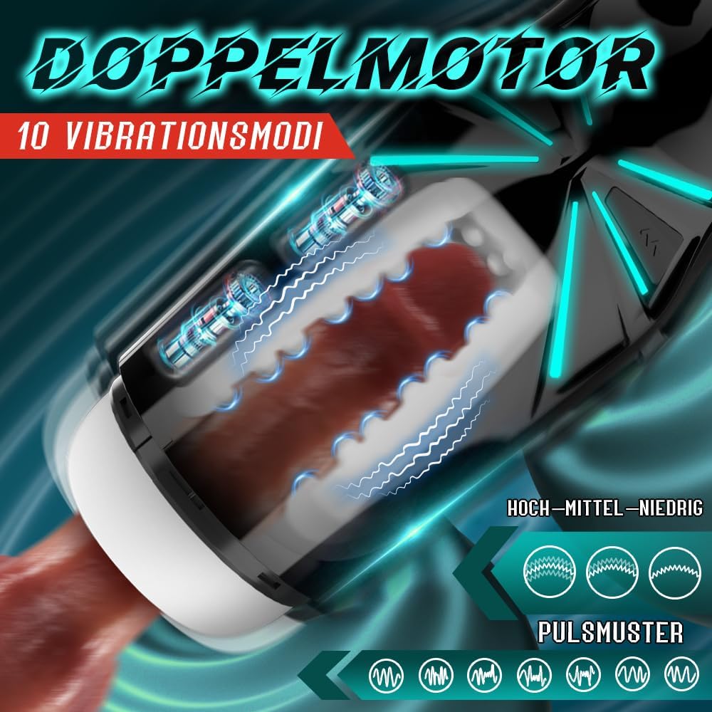 Elektrischer Masturbator Sex spielzeug für die männer mit 7 Saugmodi & 10 Vibrationsmodi Blowjob mit 6 Luftlöcher Masturbieren für männer Masturbatoren mit 3D Vagina Pussy Taschenmuschi Sexspielzeug