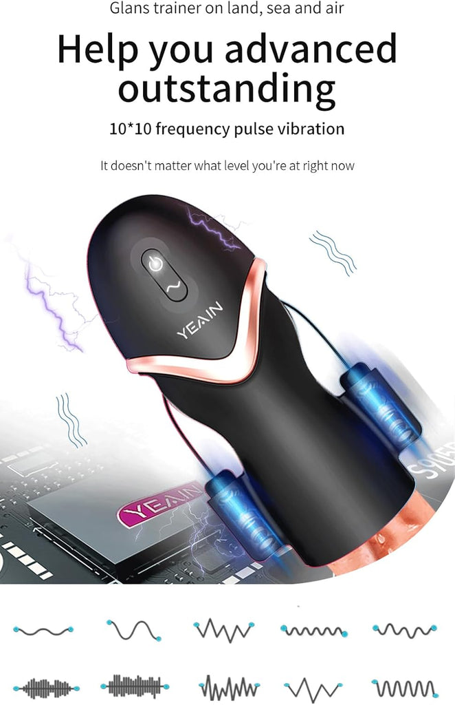 Elektrischer Masturbator Cup mit 10 Vibrationsmodi - Penisvergrößerung Training Masturbieren Penis Vibrator Masturbatoren Sex Spielzeug für die Männer Solo Sextoysets für Men