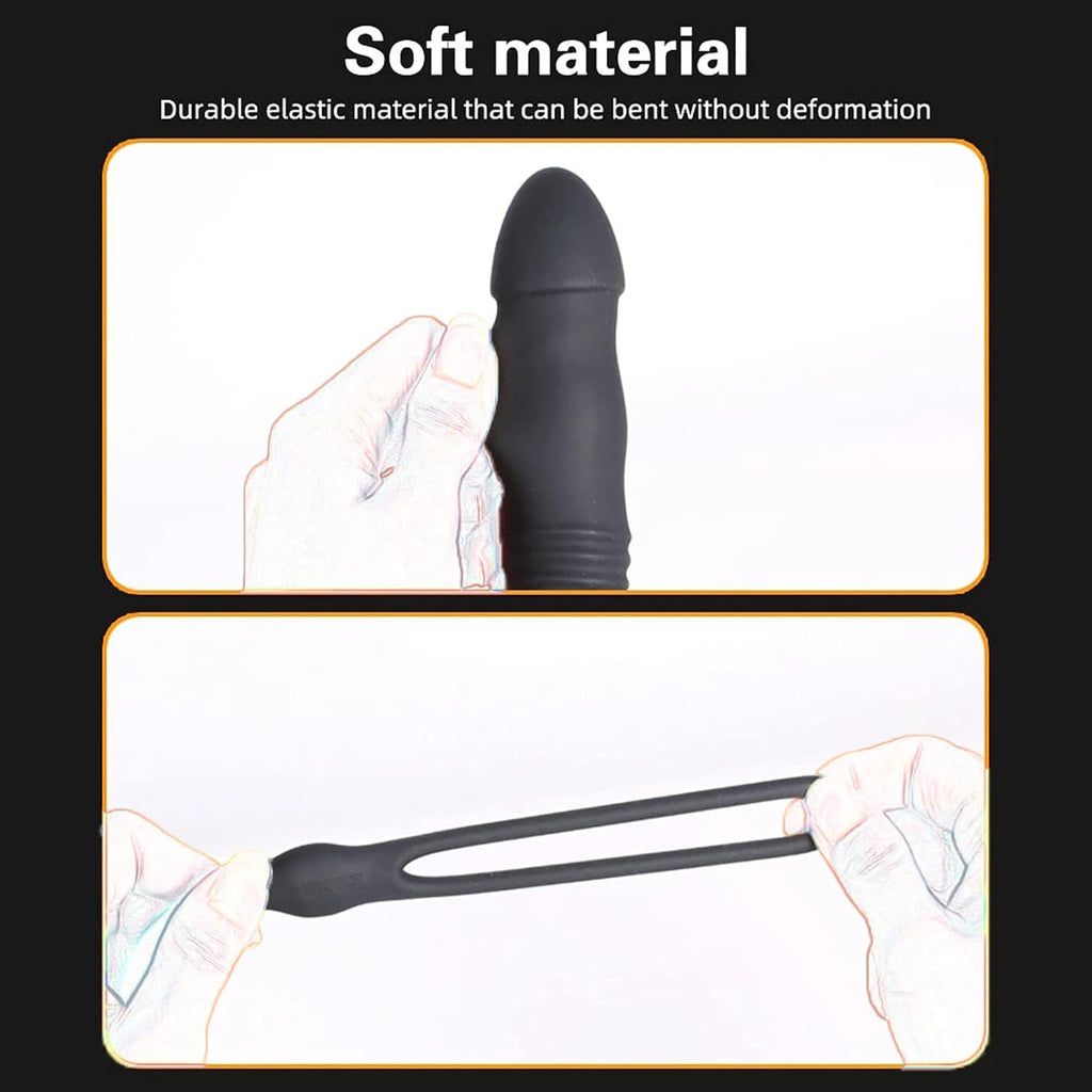 Männlicher Prostata Stimulator Massagegeräte Analvibratoren mit Penisring Fernbedienung Teleskop Vibrator mit 3 Vibrationsmodi+3 Schubmodi Analplug Dildo Sexspielzeug für Männer
