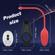 Laden Sie das Bild in den Galerie-Viewer, Penisring Vibrator Sex Spielzeug 2 in 1 Abnehmbar G-Punkt Penisringe Vibrator mit 10 * 10 Vibrationsmodi Prostata Stimulation Analvibratoren Penis Ring Erotik Sextoysets für Paare extrem sex