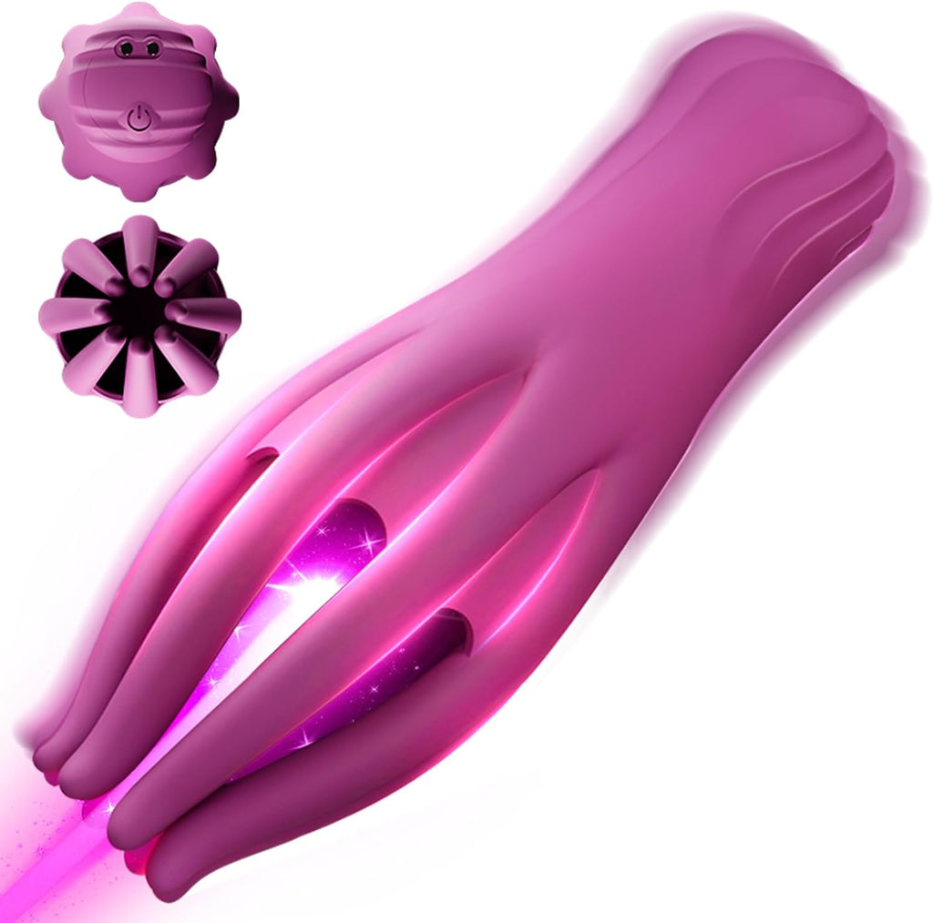 Elektrische Eichelvibrator,Penis-Vibrator im Griffdesign Mit 10 Vibrationsmodi Penistrainer Massagegerät,Elektrische Masturbator Cup Multiple Reize Sexspielzeug für Mann Silikon Männerpokal