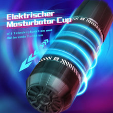 Laden Sie das Bild in den Galerie-Viewer, Elektrischer Masturbator Cup mit 8 Teleskop Rotierende Vibration Stoßfunktion, Sex Spielzeug für die Männer solo, Taschenmuschi Masturbieren für Männer Penis Masturbatoren, Sex Toys mit 3D Vagina