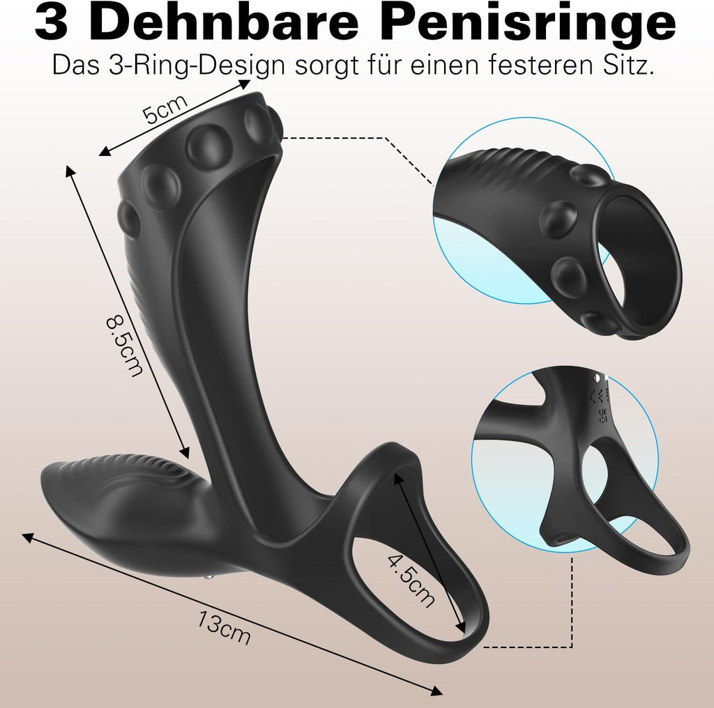 G-Punkt Penis Ring Vibrator Penishülle mit 9 Modi Vibration Klitoris Stimulator und APP Fernbedienung Masturbieren Männer Dual Penisringe Vibratorensets