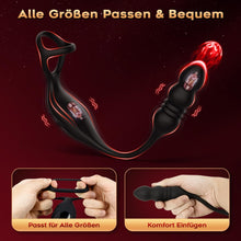 Laden Sie das Bild in den Galerie-Viewer, Anal Vibrator Prostata Stimulation Männer mit Penisring Sex Spielzeug für die Männer Anal Dildo Analplug Analvibratoren für Mann Anal Plug Vibratoren für Männer mit 9 Vibrationsmodi Sex Toys