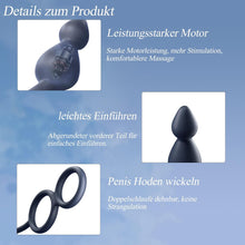 Laden Sie das Bild in den Galerie-Viewer, Analvibrator mit Penisring Hodenring,Analplug Analkugeln mit 10 Vibrationsmodus Fernbedienung,Vibrator Vibration Vibratorensets Analspielzeuge erotisches Sex Spielzeug für die Männer