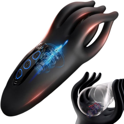 10 Vibrations-Knetmodi Sex Spielzeug für die Männer, Penis Trainer Masturbator Vibratorensets für Männer Eichelvibrator Taschenmuschi