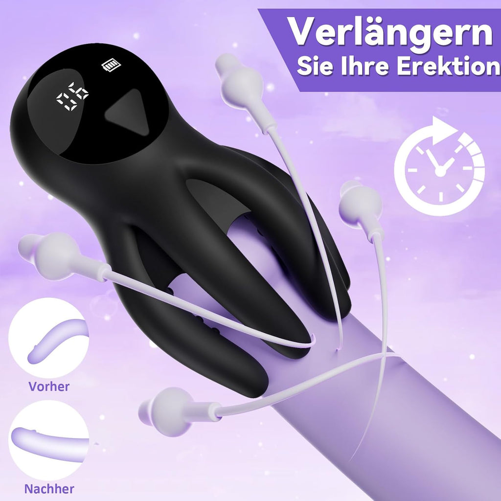 Masturbieren für Männer Elektrischer Masturbator - Sex Spielzeug für die Männer mit 10 verschiedenen Vibrationen zur Stimulation des Eichel und Verlängerung der Ausdauer, Stärker Power Penis Vibrator