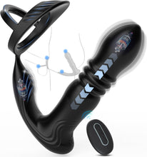 Laden Sie das Bild in den Galerie-Viewer, Meeteel Prostata Stimulation Männer mit Penisring, Anal Vibrator mit 3 Schock- und 10 Vibrationsmodi Sex Spielzeug für die Männer Anal Dildo Analplug Analvibratoren Vibratorensets für Paare,Frau