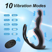 Laden Sie das Bild in den Galerie-Viewer, 3 Motoren Analvibratoren für Mann Prostata Stimulation mit Penisring Anal Plug Sexspielzeug Vibrator Dildo Vibratoren Silikon Sex Toy Sex Spielzeug für die Männer Frau