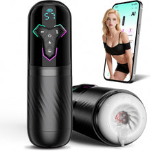 Laden Sie das Bild in den Galerie-Viewer, Beheizter Sex Spielzeug für die Männer Masturbator, Masturbieren für Männer 10 Vibrations &amp; 7 Stoß &amp; 5 Saugmodi, Zungenleck Taschenmuschi Sexspielzeug Masturbatoren, App-Steuerung Sex Toys Penispumpe