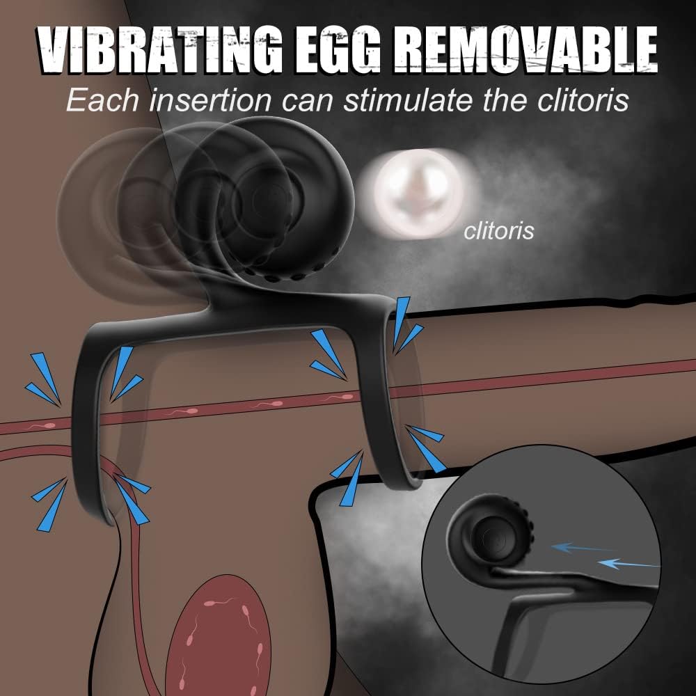 Penis Ring Vibratoren für Langwährende Erektion und Klitoris Stimulation mit 10 Vibrationsmodi Silikon Vibrierender Hodenring Penisring Massagegerät Erotisches Sex Spielzeug für Männer