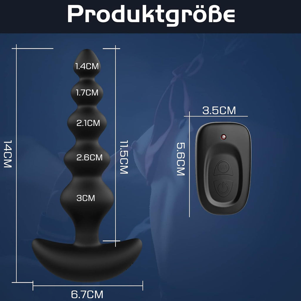 Wakelust Analplug Anfänger Analvibratoren 16 Vibrationsmodus Mit Fernbedienung und 5 Anders Größen Analkugeln, Sexspielzeug Für Paare Frauen Männer Buttplug G-Punkt Prostata Stimulator Massagegerät