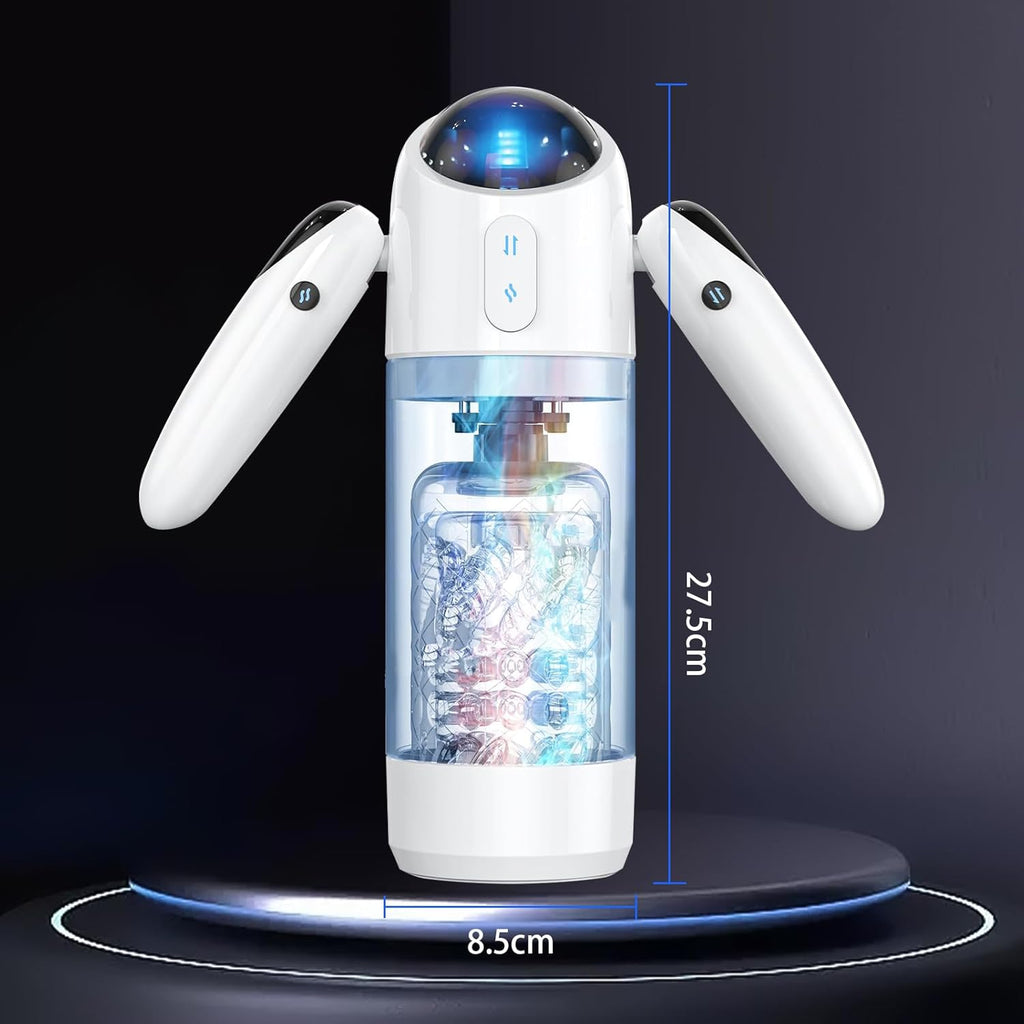 Elektrischer Masturbator Cup,Taschenmuschi Vibrationen mit 2 Griffe & 7 Teleskopmodi & Rotationsmodi,Masturbieren für Männer Elektrisch Masturbatoren 3D Vagina Pussy,Sex Spielzeug für die Männer