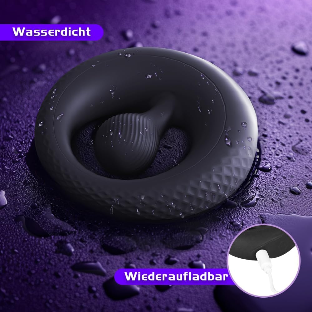 Penisring Vibrator mit 360° Verstellbarem Perlen-Klitorisstimulator, Sex Spielzeug für die Paare Männer Frauen, YAWNSHE Cockring Penis Ring Sex Toys, Erotisches Sexspielzeug für Paare Mann Extrem Sex