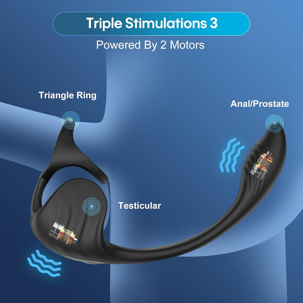 4 in 1 Analvibrator mit APP Fernbedienung und Drahtlose Fernbedienung 9 Vibrationsmodi und 6 Unterhaltungsmodi Analplug Doppelter Penisring Analplug-Massage Hodenmassage geeignet für Paare