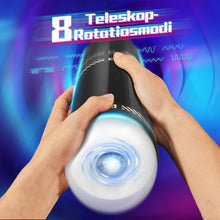 Laden Sie das Bild in den Galerie-Viewer, Elektrischer Masturbator Cup mit 8 Teleskop Rotierende Vibration Stoßfunktion, Sex Spielzeug für die Männer solo, Taschenmuschi Masturbieren für Männer Penis Masturbatoren, Sex Toys mit 3D Vagina