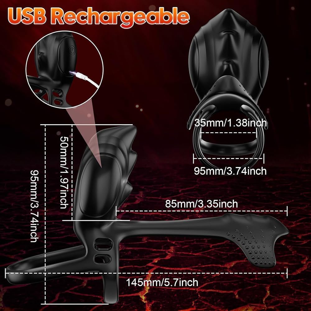 Prostata Vibrator APP Steuerung Silikon Penisring Vibratoren Cockring Erotisches Sexspielzeug, Mit 10 Vibrationsmodi Cockring Penistrainer Massagegerät Hodenring-Vibrator für Männer Solo