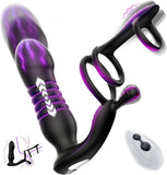 3 IN 1 Analplug Prostate Stimulation Massager Verfügt über 10 Vibrationsschockmodi Sex Spielzeug für die Männer Dualer Penisring mit Fernbedienung Analstimulation