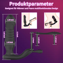 Laden Sie das Bild in den Galerie-Viewer, 3 IN 1 Analplug Prostate Stimulation Massager Verfügt über 10 Vibrationsschockmodi Sex Spielzeug für die Männer Dualer Penisring mit Fernbedienung Analstimulation