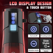 Laden Sie das Bild in den Galerie-Viewer, LCD-Display Stärkerer Masturbator mit 8 leistungsstarken Schub- &amp; 10 Vibrationsmodi