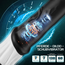 Laden Sie das Bild in den Galerie-Viewer, Fantasy Pferd Anal Dildo 5 cm Durchmesser Analvibratoren für Mann Frau, Vibrator Sex Spielzeug für die Frau Männer, 30CM Knoten Analplug Dilatatoren XXL Analvibratoren mit 7 kraftvolle Stoßfunktion