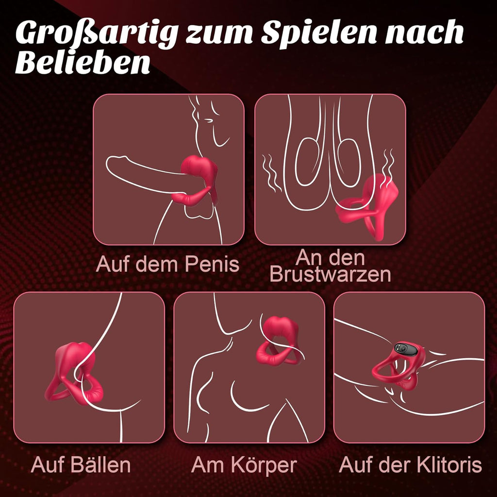 Penisring Penis Vibrator Sex Spielzeug für die Paare, Penies Ring für Sex Penisringe mit Klitoris Stimulator, Sexspielzeug für Paare Extrem Sex Dual Penis Ring, Erotisches Sex Toys Cockring für Männer