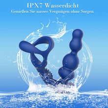Laden Sie das Bild in den Galerie-Viewer, Anal Vibratoren für Mann Sex Spielzeug - 4 In 1 Prostata Stimulation Fernbedienung Analkugeln Buttplug Dildo mit Doppelte Penisringe 10 Vibrations &amp; 3 Rotationsmodi Prostata Massagegerät Analplug