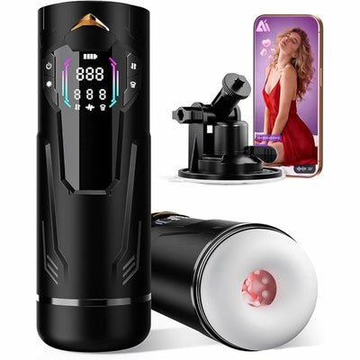 Masturbieren für Männer Handfrei, Masturbator 7 Teleskop 7 Saugen 7 Vibration Taschenmuschi, Sex Spielzeug für die Männer Solo KI Masturbatoren, Vibratorensets Ein-Klick Max Penis Pump Sex Toys Set
