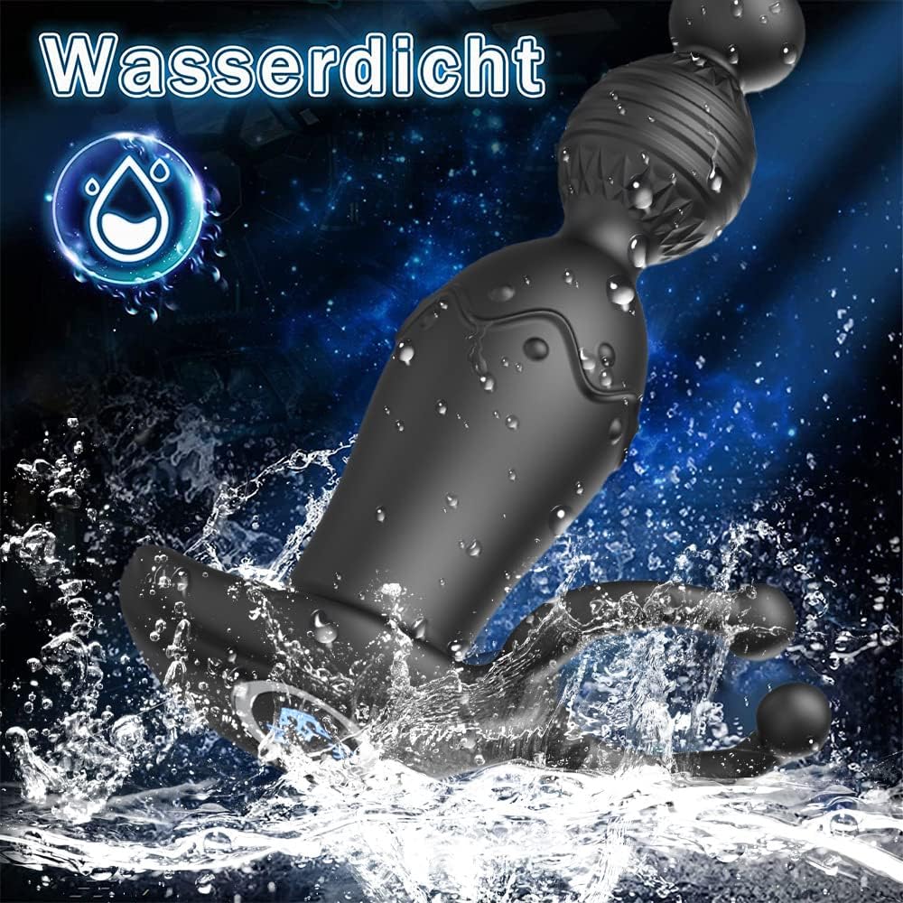 Analvibratoren für Mann Buttplug Analplug Vibration Sex Spielzeug für Paare G-Punkt Prostata Vibrator mit 10 Vibrationmodi Analkugeln Liebeskugeln mit Penisring Hoden Ring