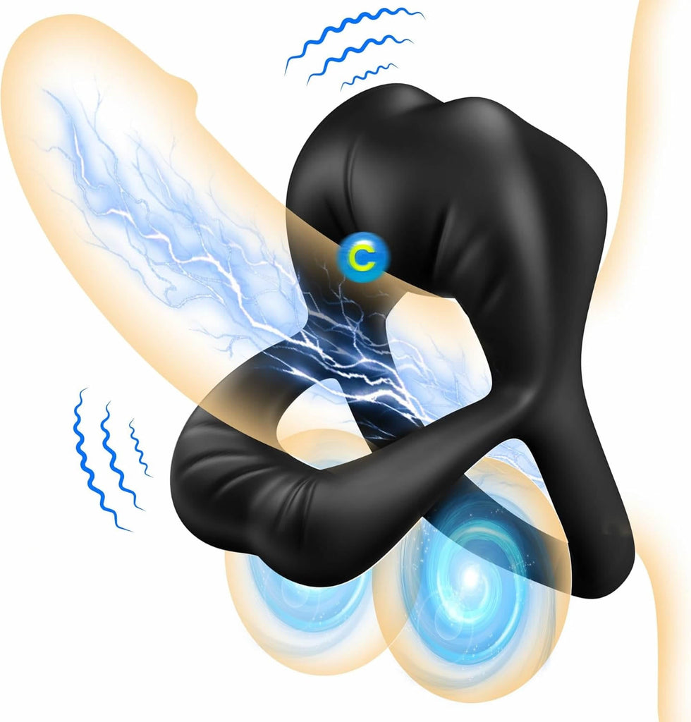 Dual Penisring Vibrator mit Klitoris Stimulator, Penisringe Sex Spielzeug für die Paare Extrem mit 9 Vibrationen, Sexspielzeug Vibratorensets für Paare Männer Cock Penis Ring Paarvibrator für Paare