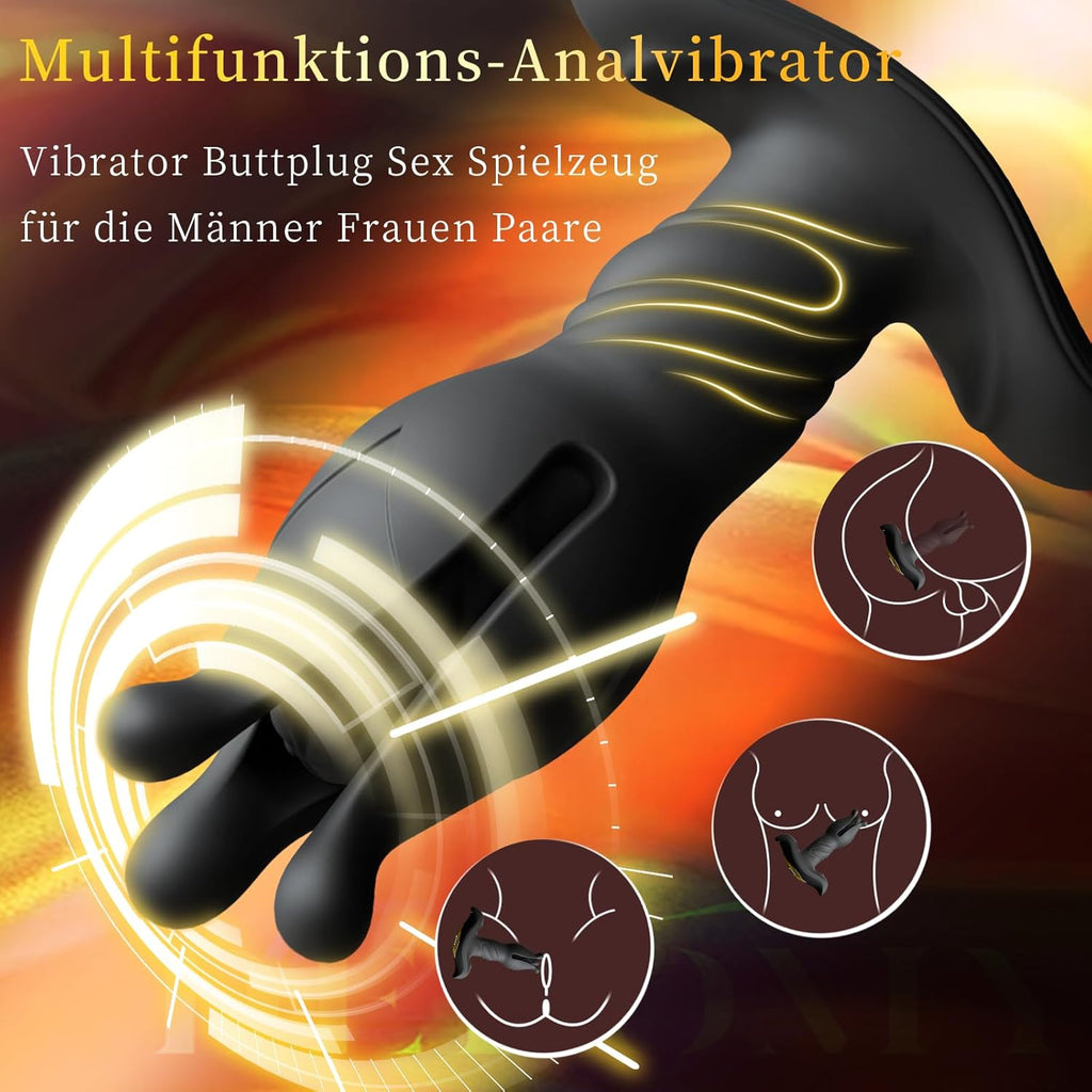 Analvibratoren für Männ Prostata Stimulation Männer Analplug für männer Vibrator Buttplug Sex Spielzeug Mit Tension Shock Funktion Sex Spielzeug für die Manner Anal Vibrator Anal dildo