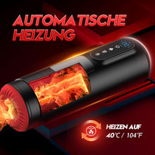 Laden Sie das Bild in den Galerie-Viewer, Masturbieren für Männer Masturbator, Sex Spielzeug für die Männer mit 9 Teleskopfunktion &amp; Saugmodi &amp; Vibration, Taschenmuschi Blowjob Masturbatoren, 3D Realistisch Vagina Heizung LCD Display Sex Toys