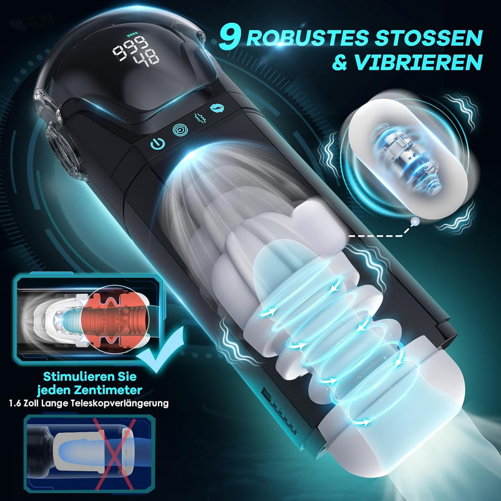 PRONFANS Sex Spielzeug für die Männer Masturbator, 9 Saugen & Stöße & Vibratorensets 3D Pussy Masturbieren für Männer Penispumpe, APP Taschenmuschi Blowjob Sexspielzeug Masturbatoren Penis Sex Toys