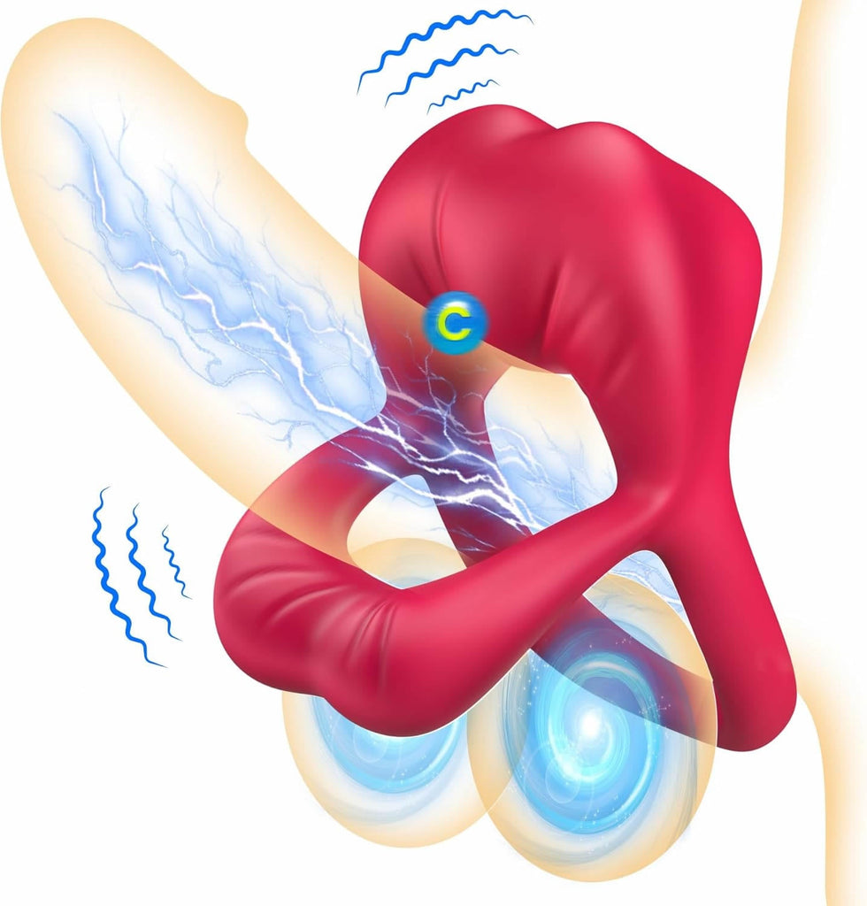 Penisring Penis Vibrator Sex Spielzeug für die Paare, Penies Ring für Sex Penisringe mit Klitoris Stimulator, Sexspielzeug für Paare Extrem Sex Dual Penis Ring, Erotisches Sex Toys Cockring für Männer
