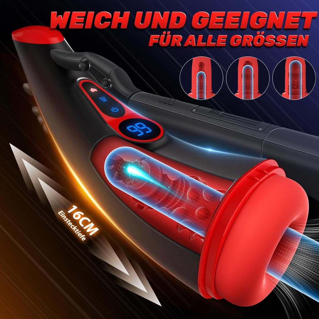 Masturbieren für Männer, Sex Spielzeug für die Männer mit 9 Saugmodus und Vibrationsmodi, Elektrischer Masturbator Cup 3D Realistische Vagina Heizung, LCD Display Taschenmuschi Blowjob Penis Vibrator