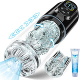 Elektrischer Masturbator Sex Spielzeug für die Männer，Masturbieren für Männer Handfrei mit 7 Modi Saugen & Vibrieren & Schieben & Rotieren und Lecken，Taschenmuschi Realistisch Masturbatoren