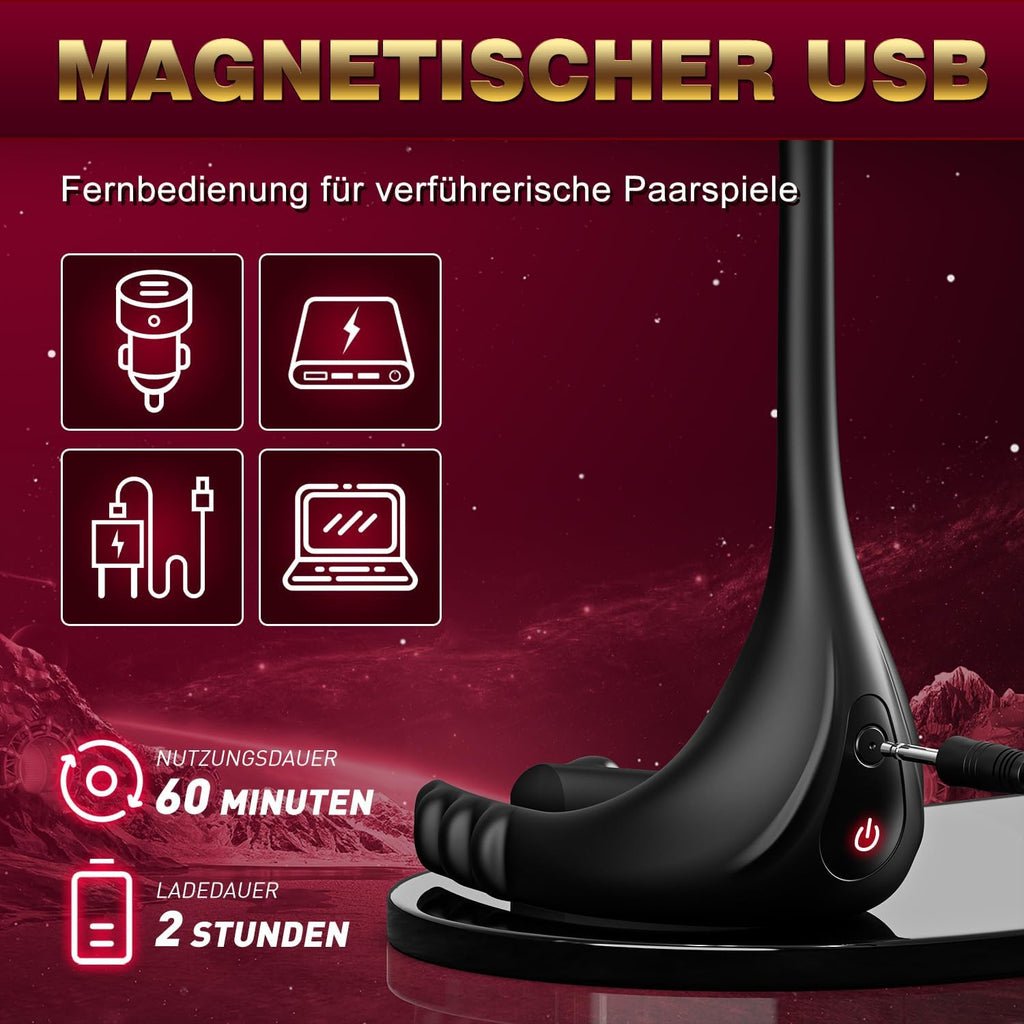 Prostata Stimulation Männer Analvibratoren für Mann - Analplug# für Männe Anal Vibrator mit Einstellbar Penisring, Sex Spielzeug für die Männer Vibratorensets Anal Dildo Plug Sex Toys mit 10 Modi