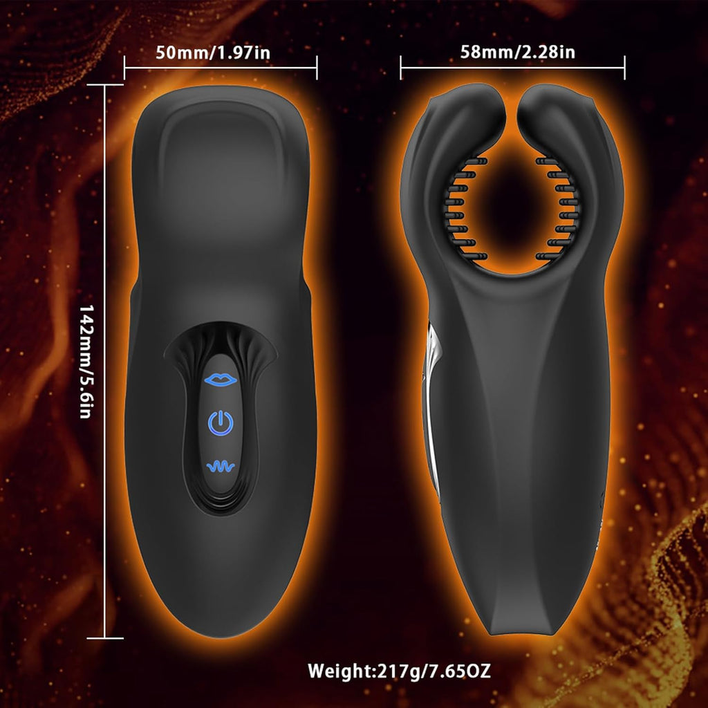 Zusammendrückbarer männlicher Masturbator-Penis-Vibrator-Trainer mit 10 Vibrationen 10 Beißmodi Silikon-Penismassagegerät Stroker, männlicher Vibrator verlängert die Ausdauer Sex Spielzeug