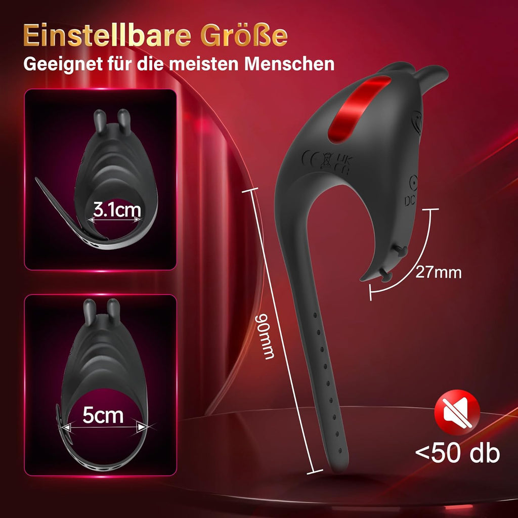 Sex Spielzeug für die Männer Penisring mit Einstellbare Größe, Cockring Vibration Sex Spielzeug für Paare mit Rabbit Vibrator für Klitoris, Erotik Sexspielzeug Penis Ring Sex 7 Vibrationsmodi Sex Toys