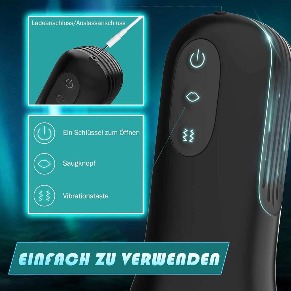 Elektrischer Masturbator Cup 10 Vibration mit 5 Saugmodi Sex Spielzeug für die Männer solo Sex Toys Masturbieren für Männer Taschenmuschi Penis Masturbatoren mit 3D Realistischer Vagina Pussy