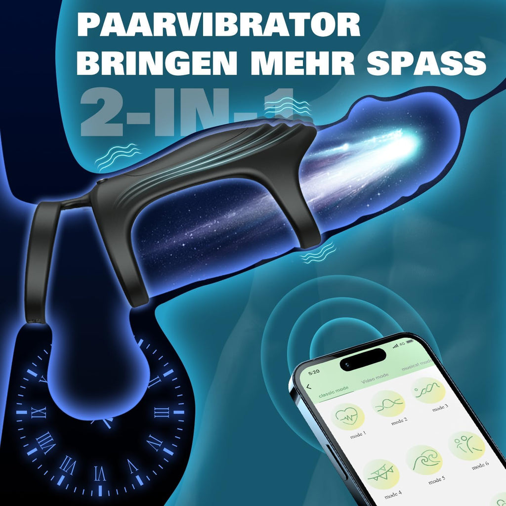 Penisring Vibrator Sex Spielzeug für die Männer, Penis Ring Erotik Sex Spielzeug für Paare Extrem, Cockring Penistrainer mit App Steuerung Masturbieren Männer mit 10 Modi für Langwährende Erektion