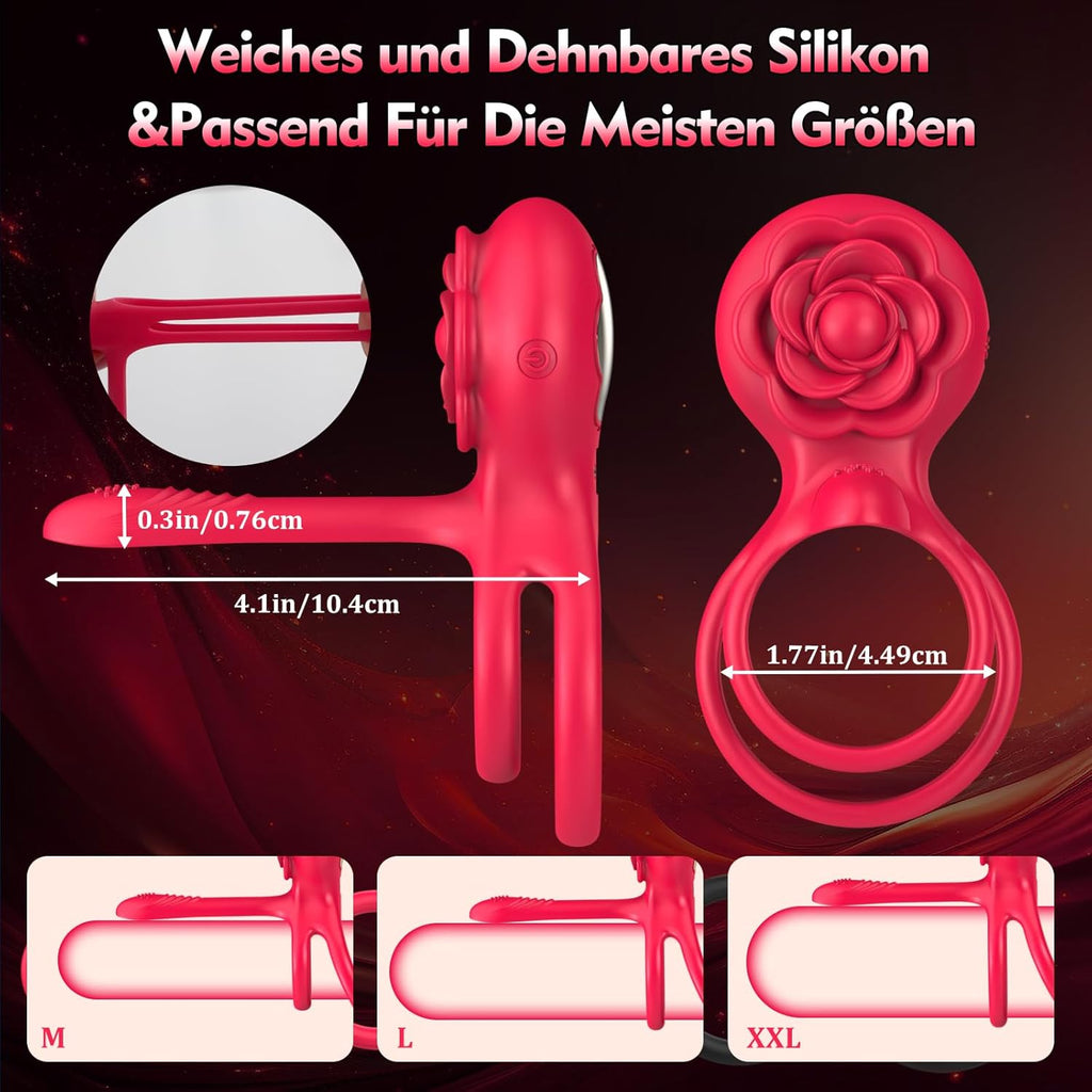 Vibrierender Penisring Sex Spielzeug für die Männer- 3 In 1 Cockring Sex Spielzeug für die Paare 10 Vibrationsmodi Penis Vibrator